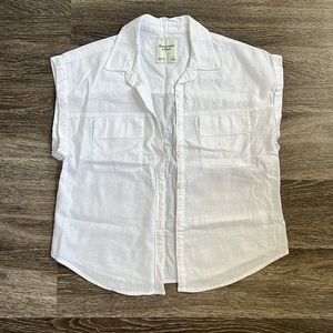 Abercrombie White Button Up Short Sleeve Shirt